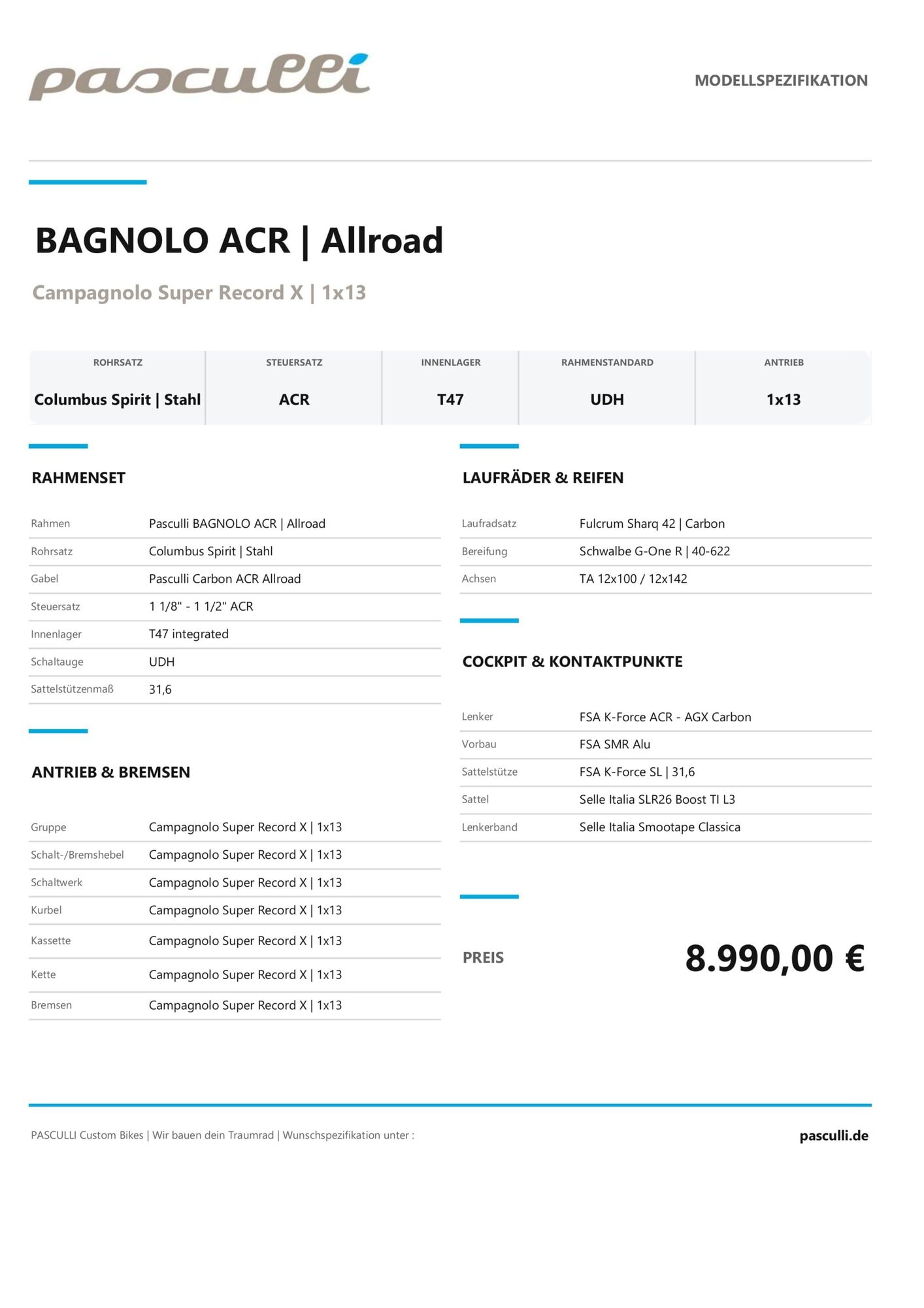 Pasculli_Bagnolo_ACR_Allroad_Super_Record_X_1x13_Specifications